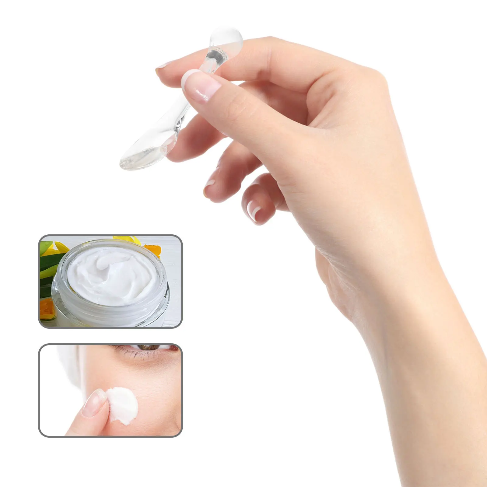 

5pcs Eye Cream Spoon Massager Tools Face Shading Cream Makeup Accessories Zinc Alloy Portable Daily Use Eye Supply