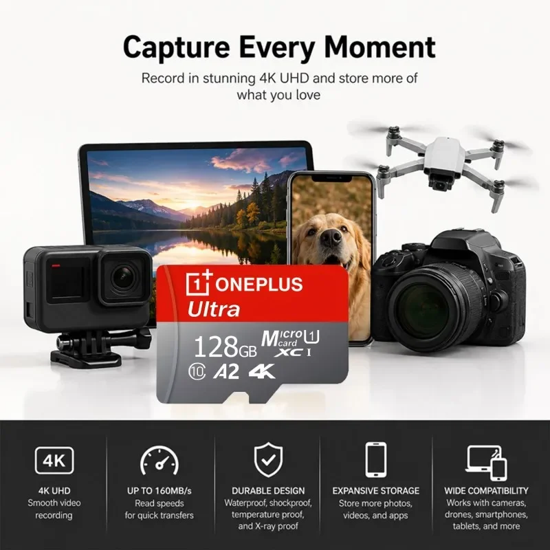 OnePlus Hot Sale Memory Card Class10 High Capacity U3 V30 Micro SD Card Multiple Sizes For Computer/Monitoring/Phone/Camera