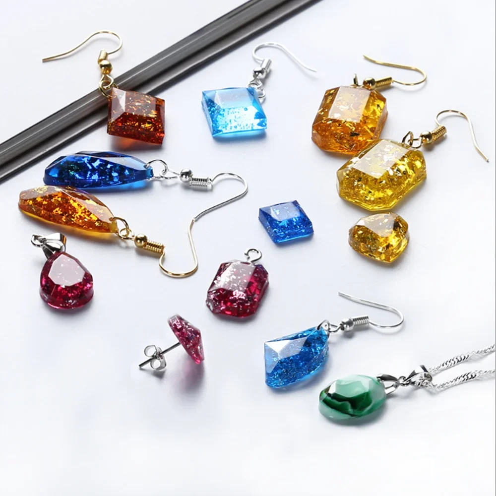 

1pc-DIY Mirror Jewelry Crystal Epoxy Resin Mold Love Geometry Moon Variety Gemstone Pendant Mold