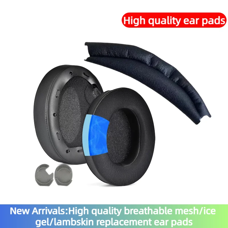 MOUDUNG Ersatz-Ohrpolster für Sony WH-1000XM3 WH-1000XM4 Headset, Ohrpolster, Kopfhörer, Lederhülle, Kopfhörer, Ohrenschützer