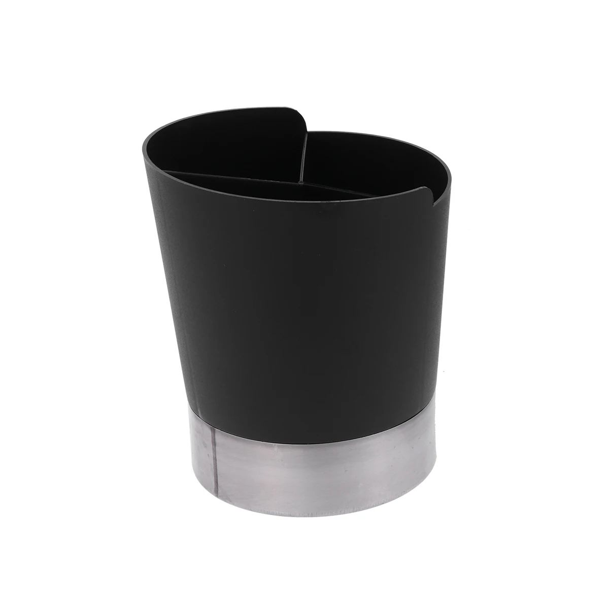 

Organizer 3 Compartments Stainless Steel Drain Holes Kitchen Utensil Holder Counter Tableware Black Color Storage