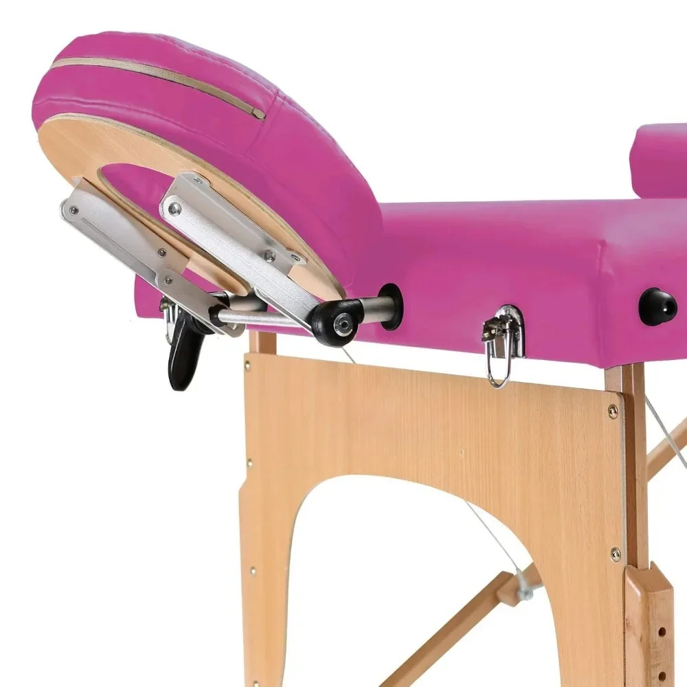 Mesa de massagem portátil profissional com encosto, acessórios destacáveis, óleo e impermeável, conforto Premium