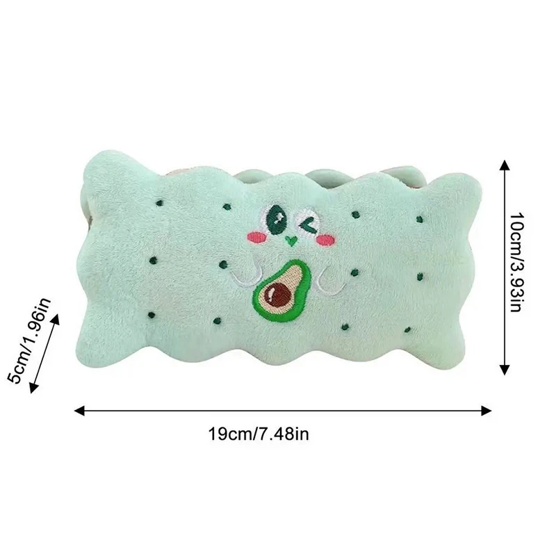 Cute Plush Cookies Shaped Pencil Bag, Busicuts Pencil Pouch, 3D Embosses, Grande capacidade Pen Pouch para estudantes, Cartoon Stationery Bag