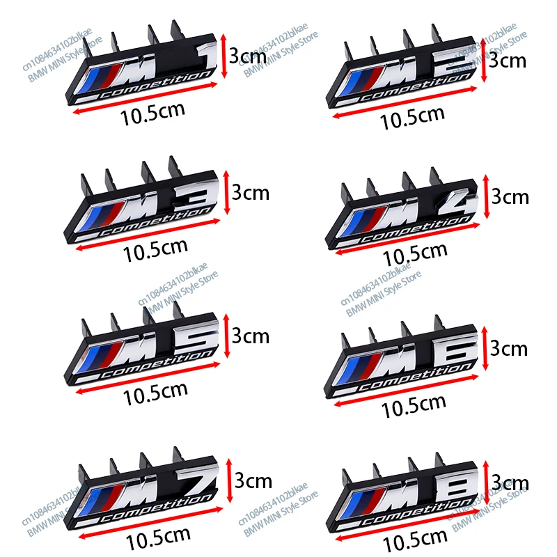 3D Badge Car Styling Front Grille Emblem Auto Refit Accessories For BMW M1 M2 M3 M4 M5 M6 M7 M8 Competition E90 E90 F80 F83 F10