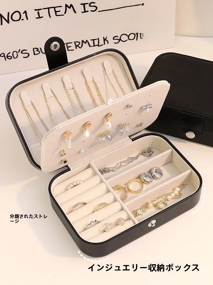 

High-End Portable Large Capaci Jewelry Box Anti-Oxidation Earring Nelace Hand Jewelry Storage Box Ele Cact Design