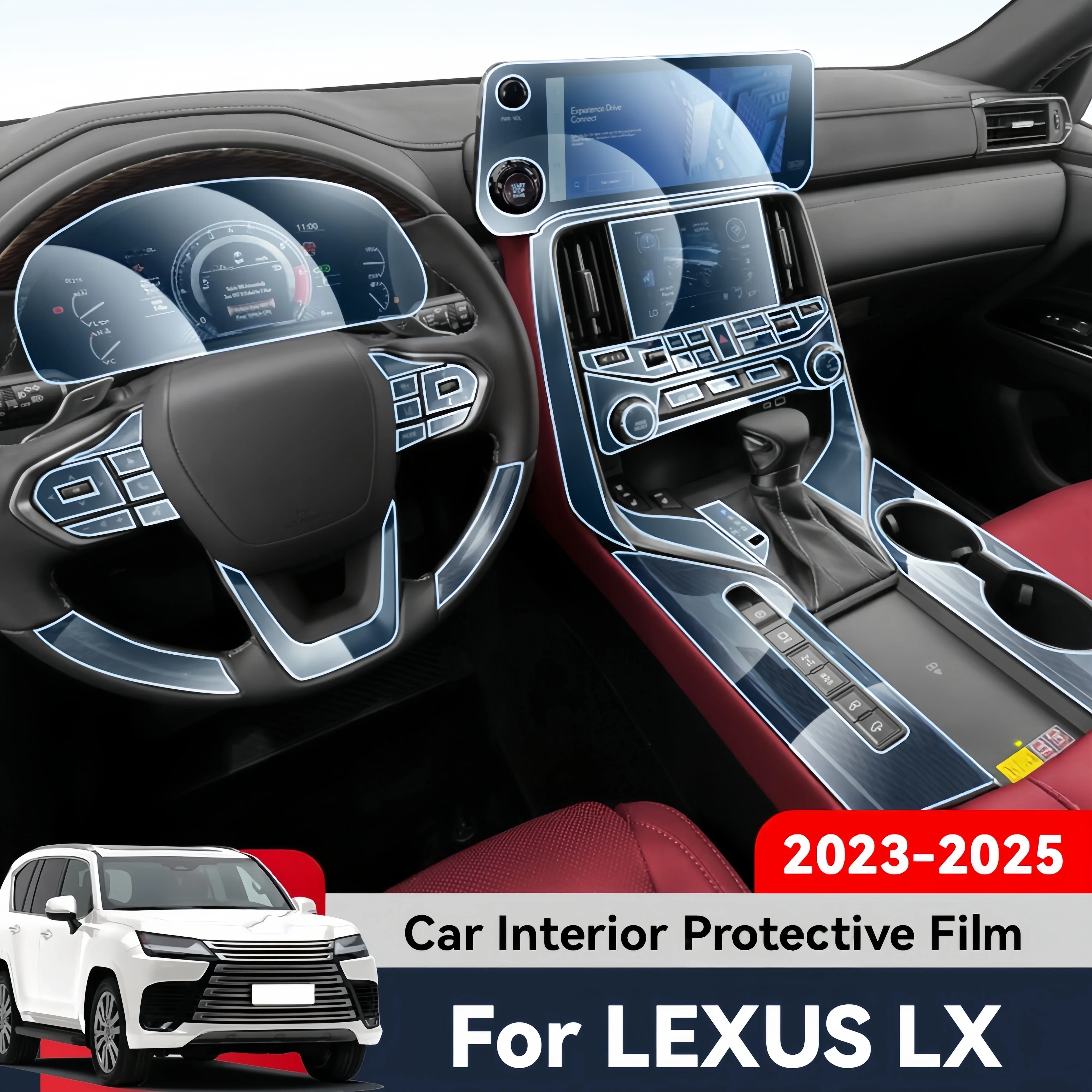 Auto Central Control Screen TPU Navigation Anti Scratch interior Protection Film GPS Navigation For LEXUS LX 2023 2024 2025