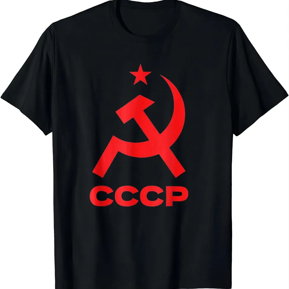 CCCP Soviet Communist Star Hammer Sickle Russian T-Shirt Unisex Summer Streetwear Tops Vintage Clothes Camiseta Hombre
