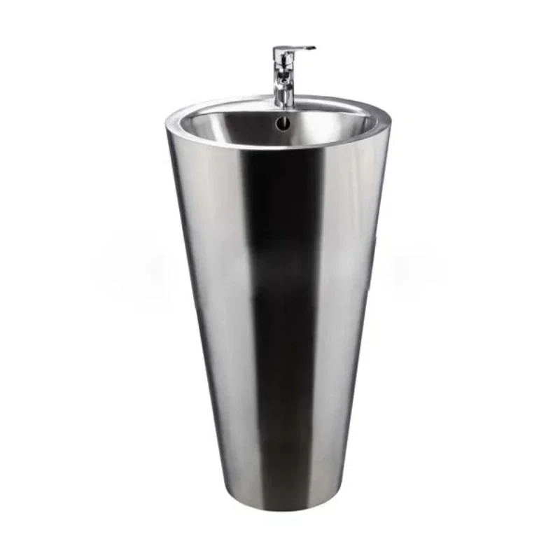 Commercial Stainless Steel Floor Mounted Free Standing Pedestal Hand Sink Washing Basin