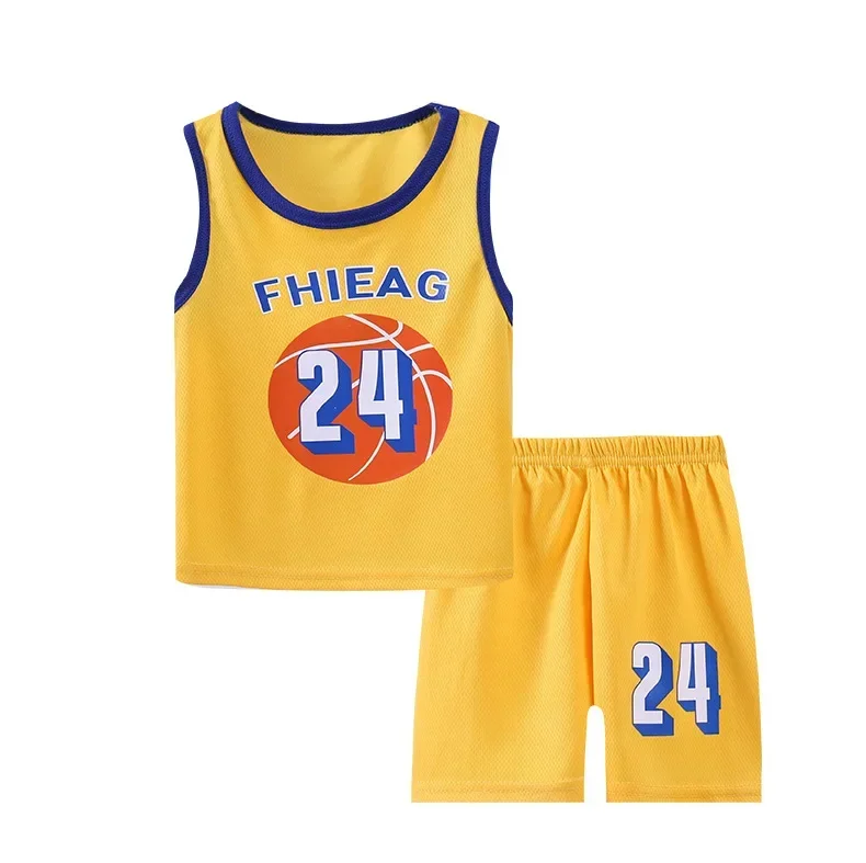 Fato de colete de basquete infantil, uniforme sem mangas, camisa de basquete, secagem rápida, roupas esportivas, verão