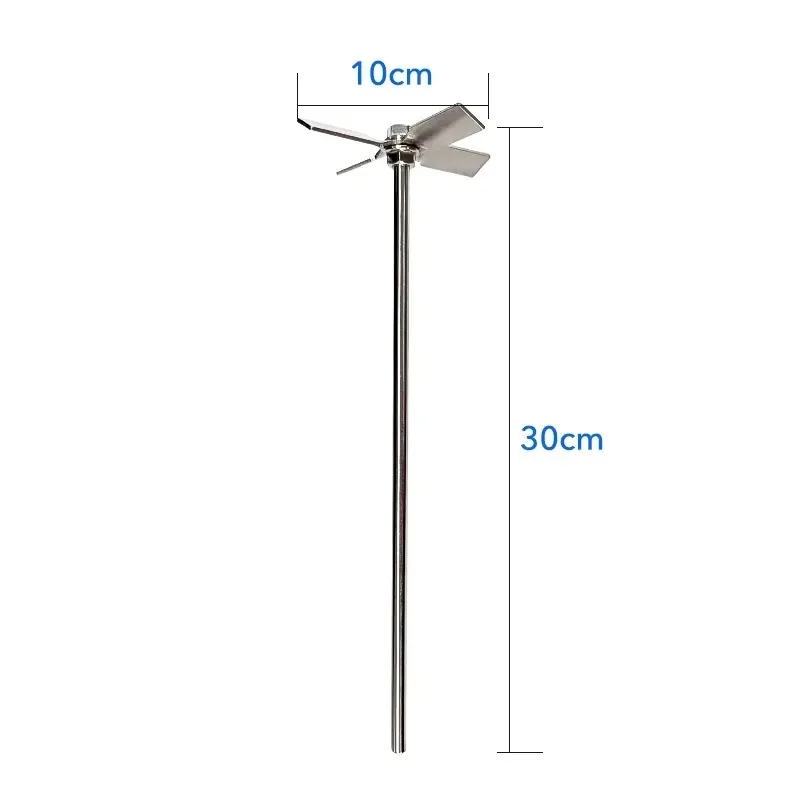 10*30cm Laboratory Overhead Stirrer 304 Stainless Steel Stirring Rod Four-leaf Mixing Rod