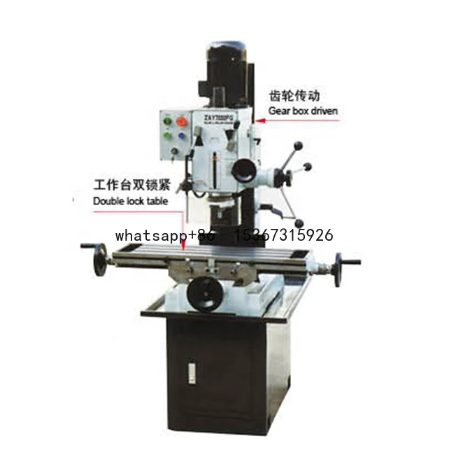 7045FG TTMC Bench Drilling Milling Machine, Gear Head Milling Machine for Home Use
