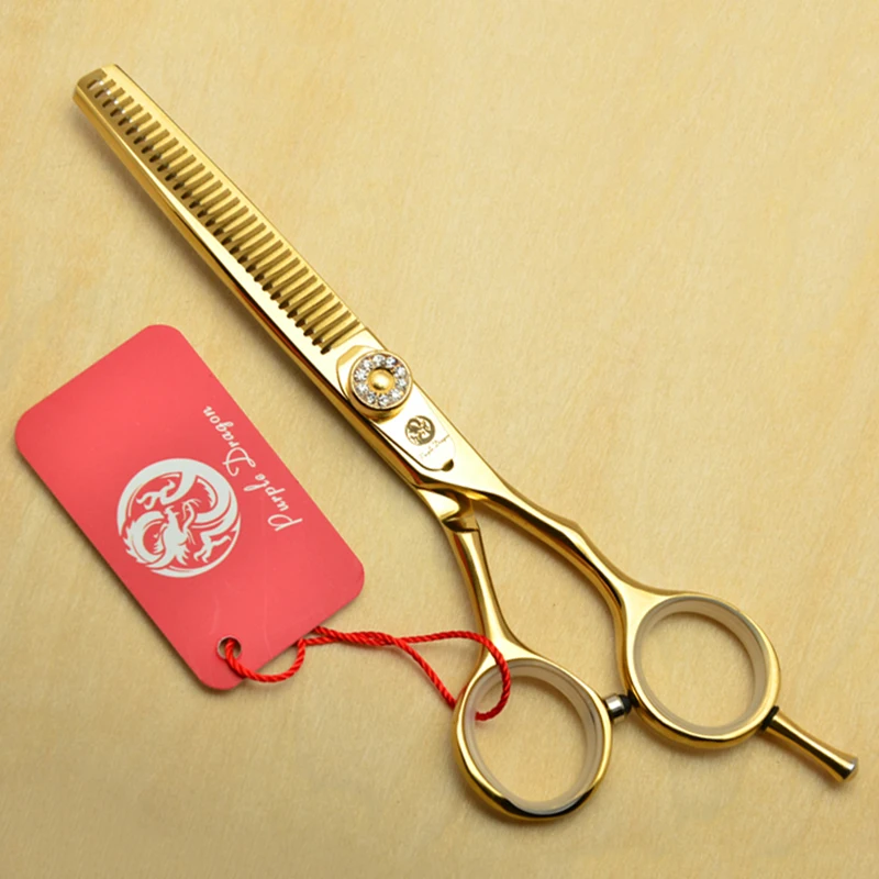 Professionelle Friseurschere Lila Drache Japan 440C Gold Haarschneideschere Friseur Effilierschere Dropshipping Z1020 – Detail 2