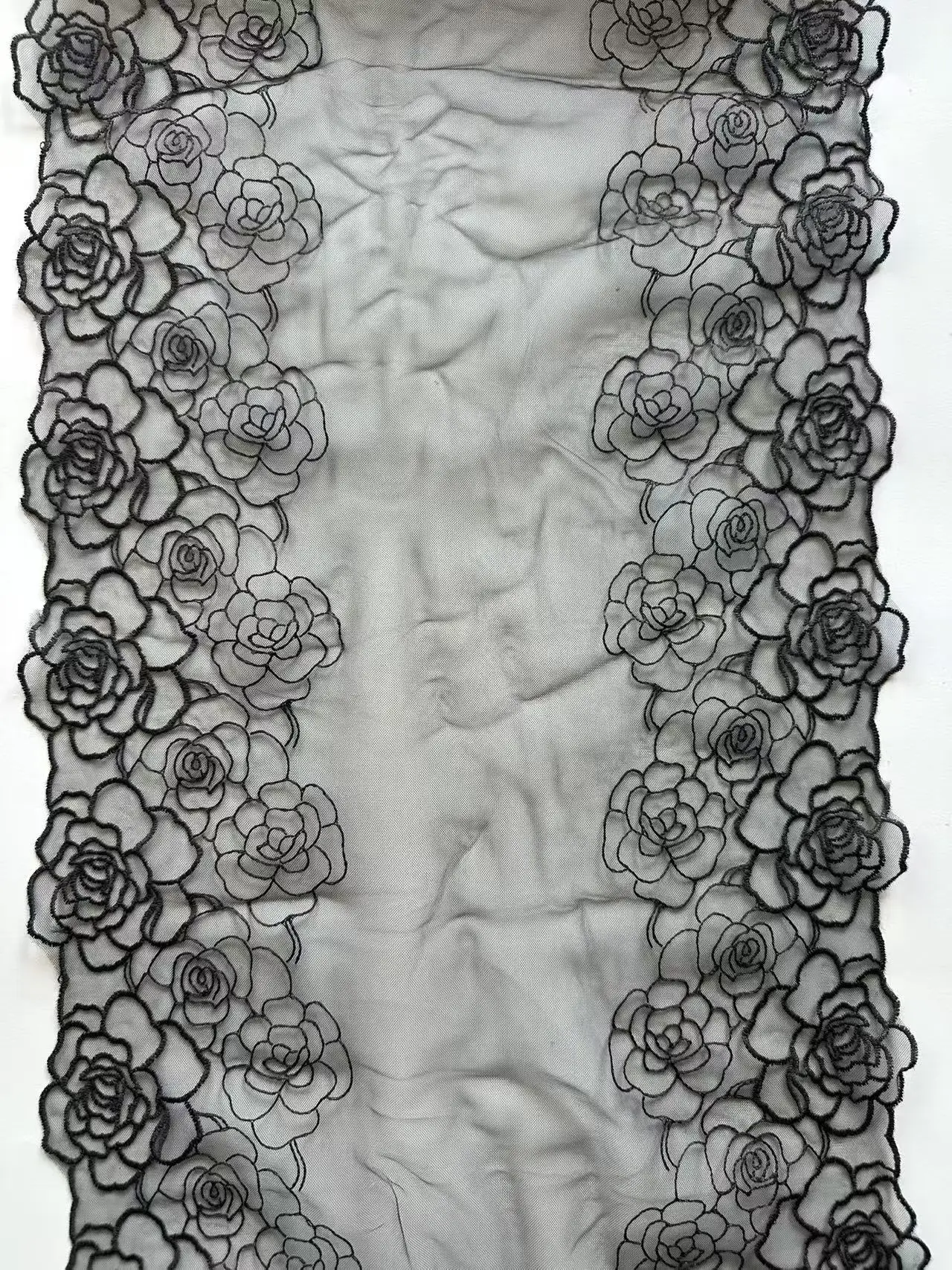 

20Yards,High Quality Black Retro Double-sided 31cm Wide Embroidery Mesh Lace Accessories,Heavy Lndustry Mesh Lace Decoration