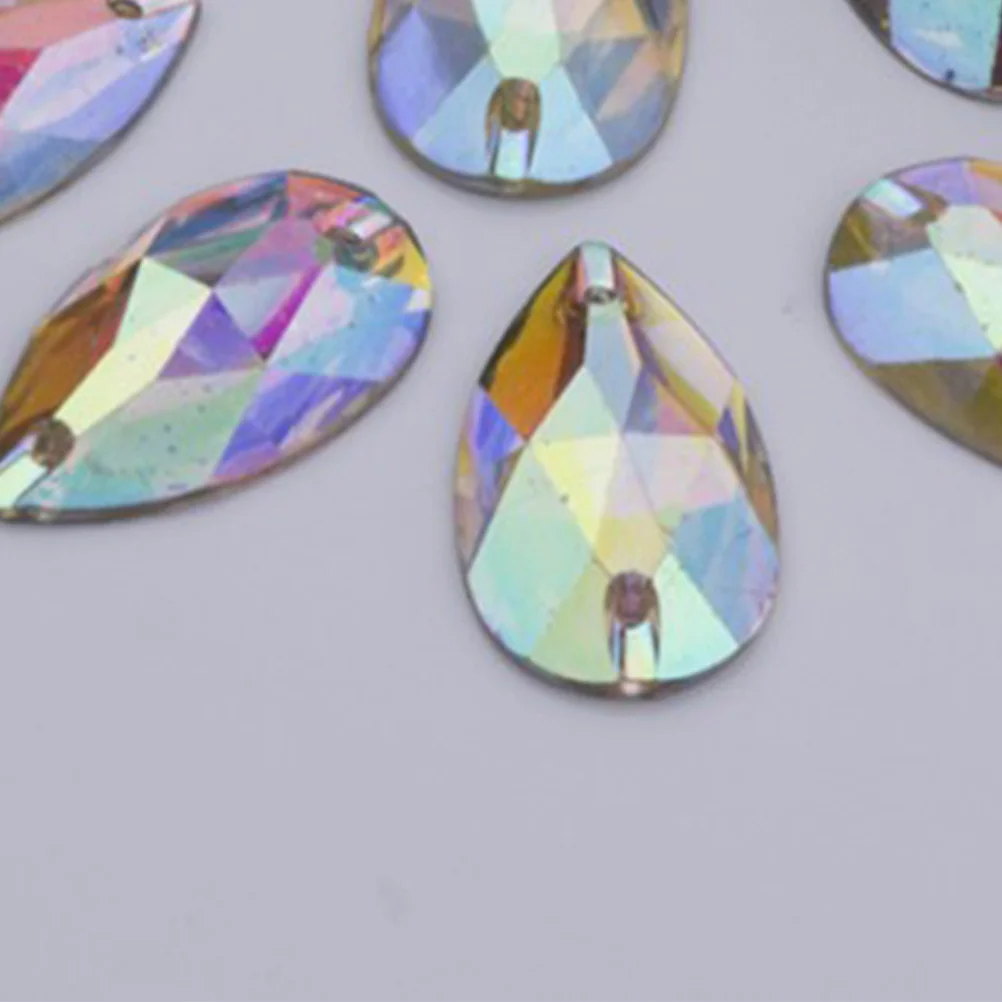 

100pcs Teardrop Shape 13X22Mm Water Drop Resin Rhinestones Flat Back For Diy Craft Jewelry Making Wedding Dress Decoration Resin