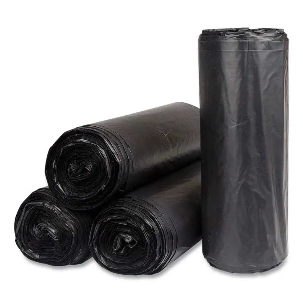 

High-Density Commercial Can Liners 60 Gal, 22 Microns, 38 X 60, Black, 150/Carton