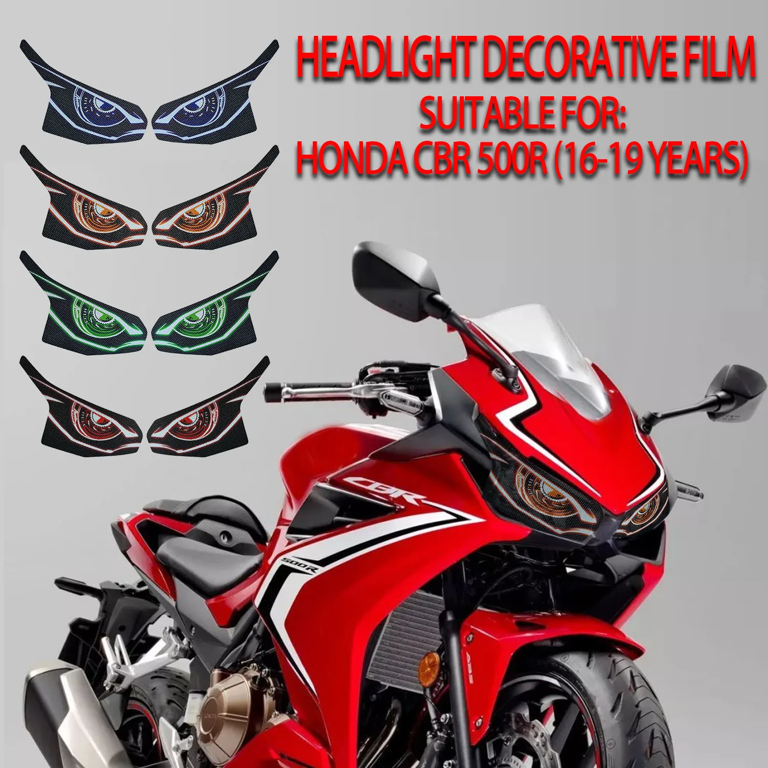

For Honda CBR 500R 16-19 Years Modified New Headlight Protective Film Lamp Decorative Sticker