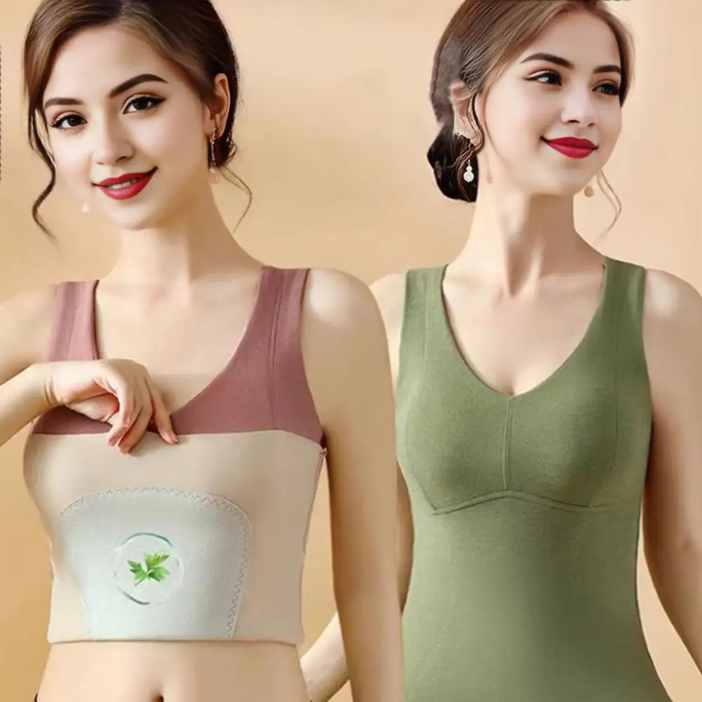 Chest Pad Built-in Vest Sleeveless Bottoming Tank Top Seamless Camisole Fast Temperature Lock Tank Top Body Shaping Vest 80%