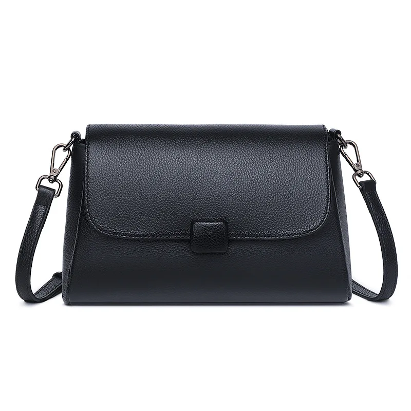 

Lady Vintage Genuine Leather Messenger for Women Simple Crossbody Shoulder Handbag Girls Daily Using Commuter Small Square Bag