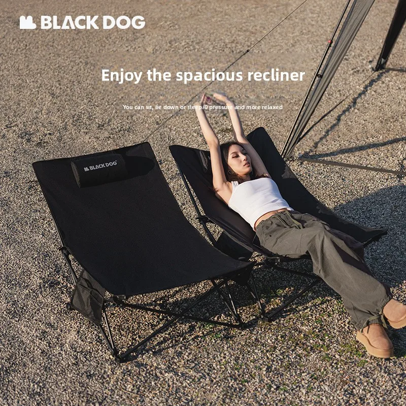 

Naturehike BLACKDOG Folding Lounger 600D Camping Recliner Picnic Outdoor Beach Fishing Garden Chair Portable Nap Widened Seat