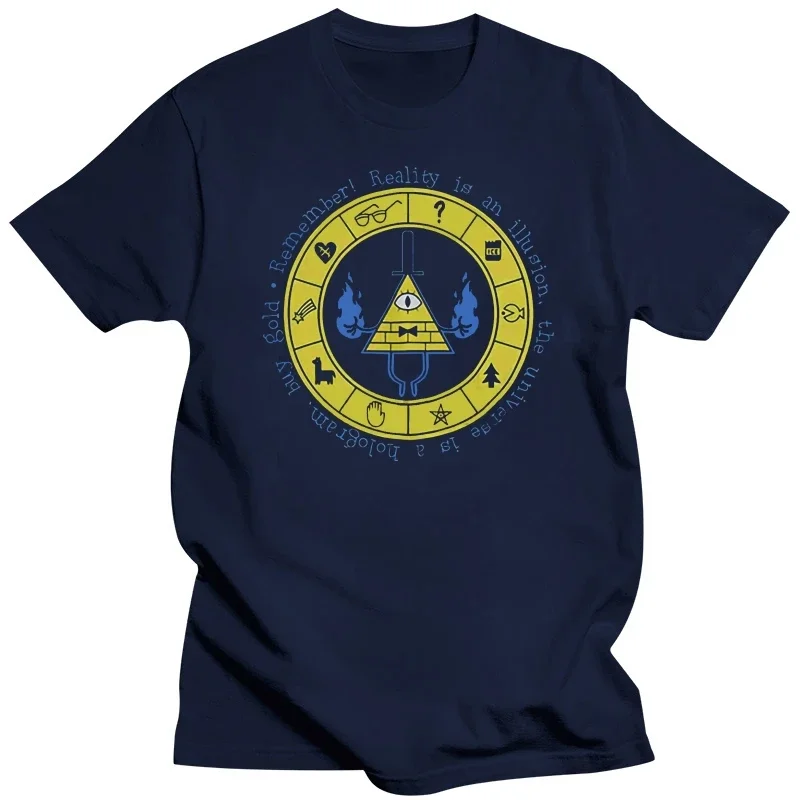 Neu Gravity Fall Bill Cipher Zodiac Wheel Logo T-Shirt S-3XL Cool Tee Shirt