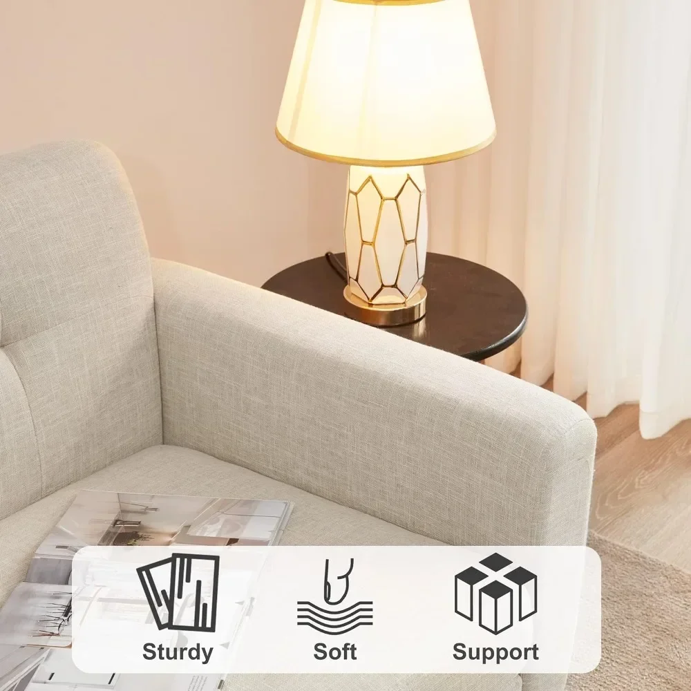 %a Canapé سبب بيج 65 بوصة عرض، ديكور حديث دو ميدي دو سيكل