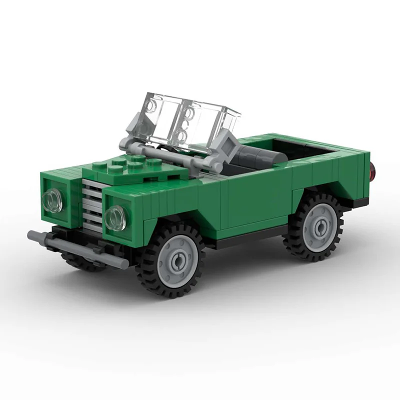 MOC Kreatives Mini Grünes Stadt-Kabriolet Geländefahrzeug Baustein-Set DIY Lehrreiches Montage-Spielzeug für Kinder Geschenk Dekoration – Detail 4
