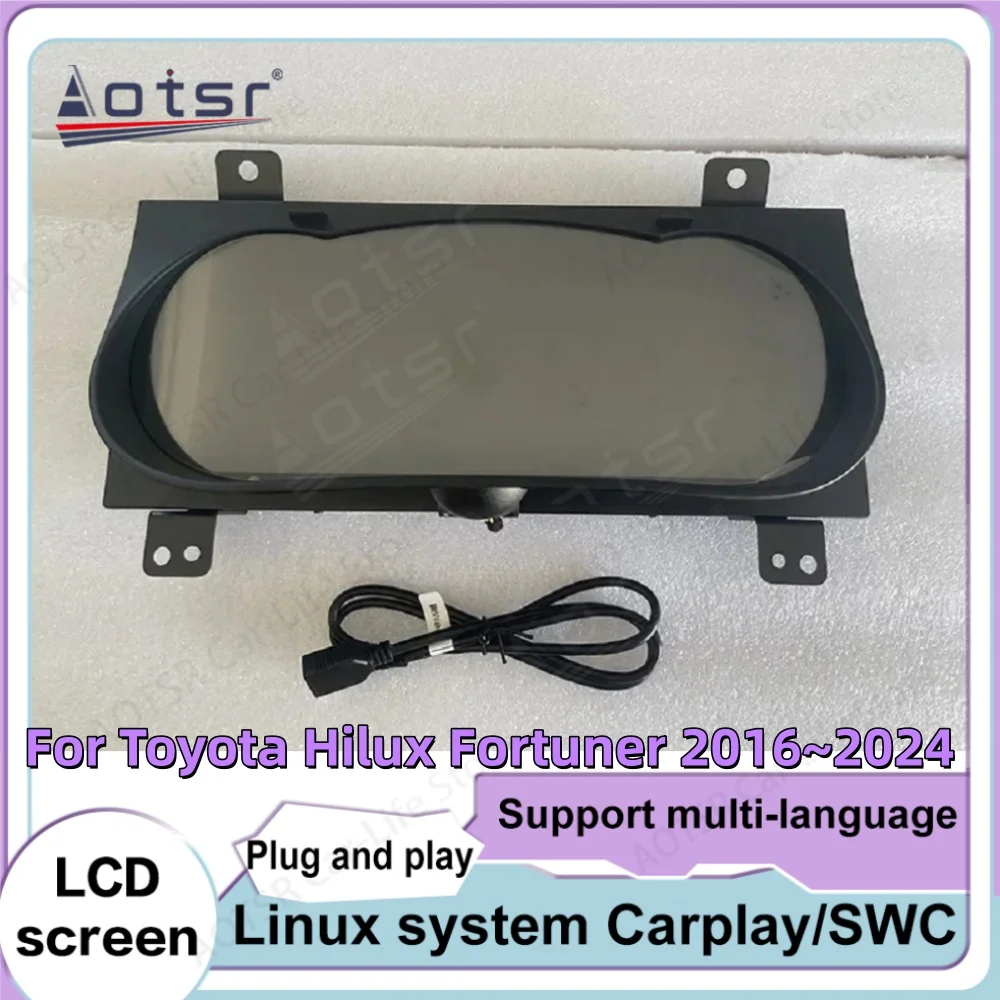 Auto Gauge For Toyota Hilux Fortuner 2016~2024 Digital Performance Display Dashboard LCD Speed Table Car Virtual Information