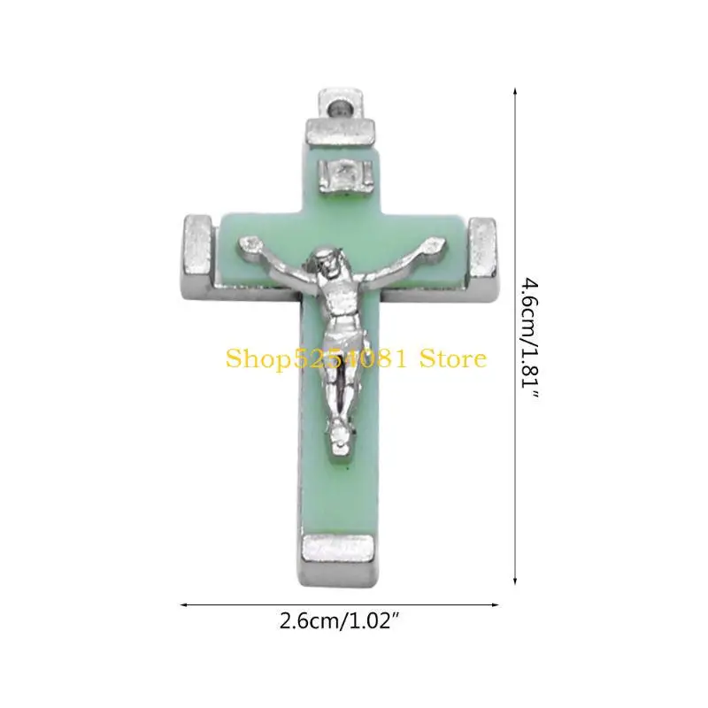 Afbeelding 7: AXYC 5x Metalen Christus Jezus voor Kruis Lichtgevende Glow Hanger Kruisbeeld Ornam