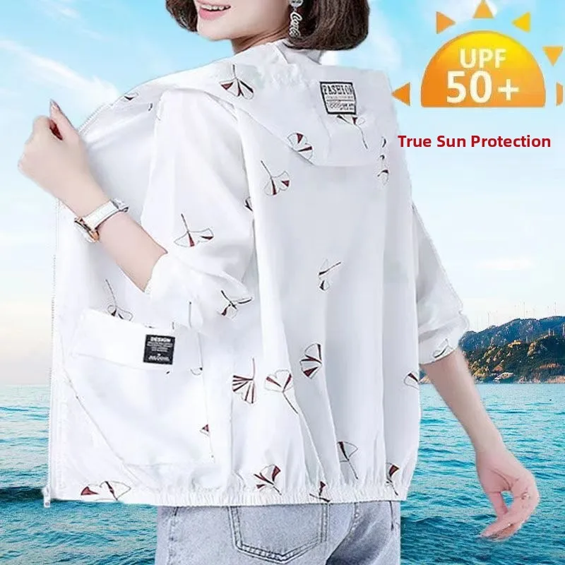 Women's Summer Lightweight Ice Silk Sun Protection Clothing Fishing Cool Feeling Breathable Outdoor Construction Site Coat