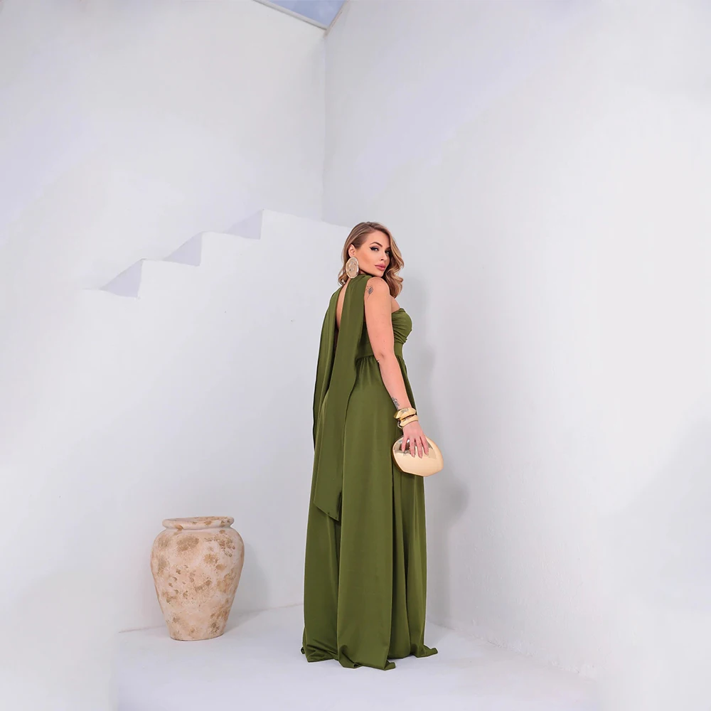 Arya – robe De soirée en Jersey, haute qualité, longueur au sol, sans bretelles, sans manches, ligne a, personnalisée