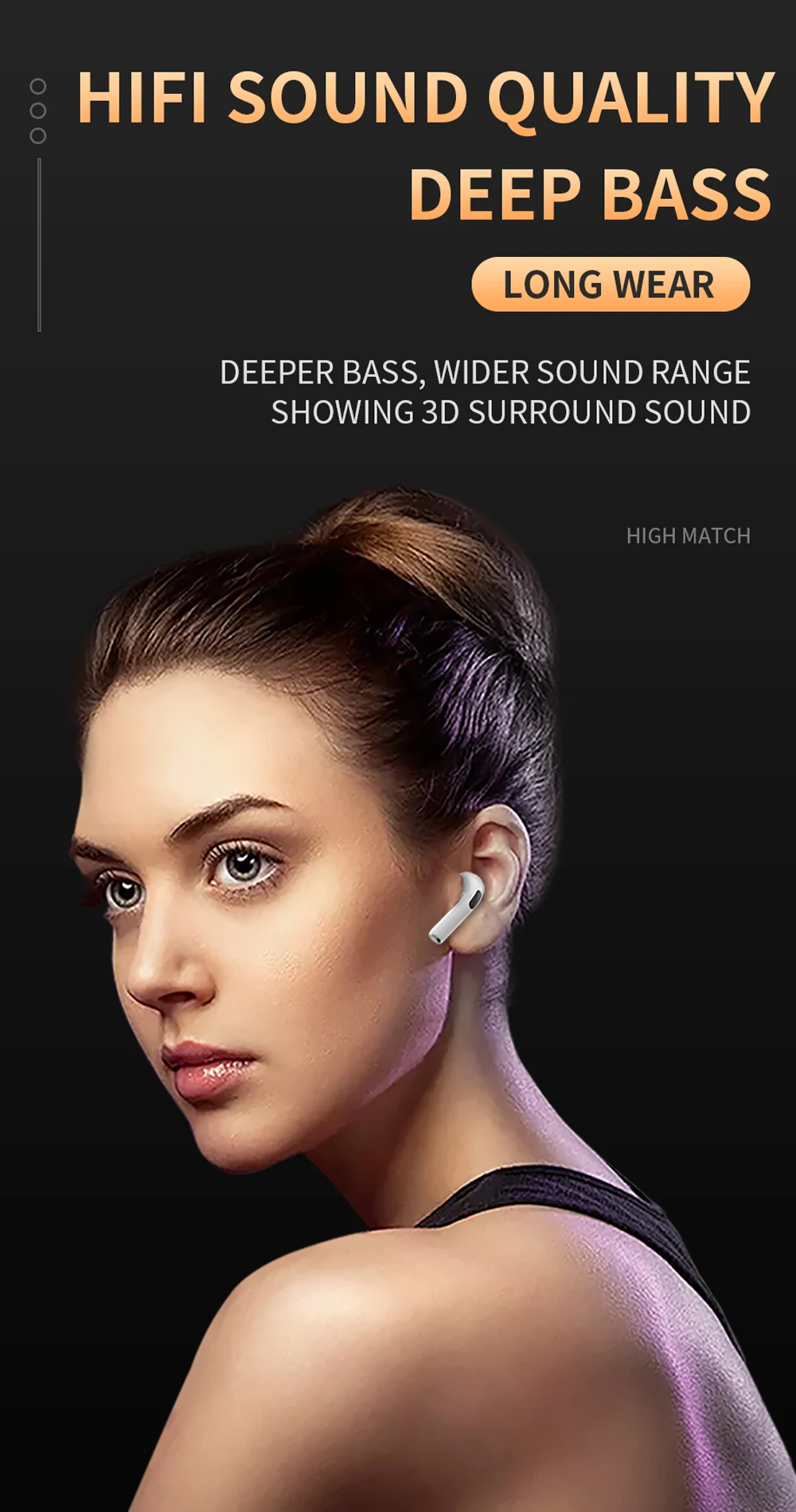 Air d'origine Pro6 Casque Sans Fil Avec Micro TWS Fone Bluetooth Écouteurs Stéréo Écouteurs Sport Écouteur Pour IOS et Android