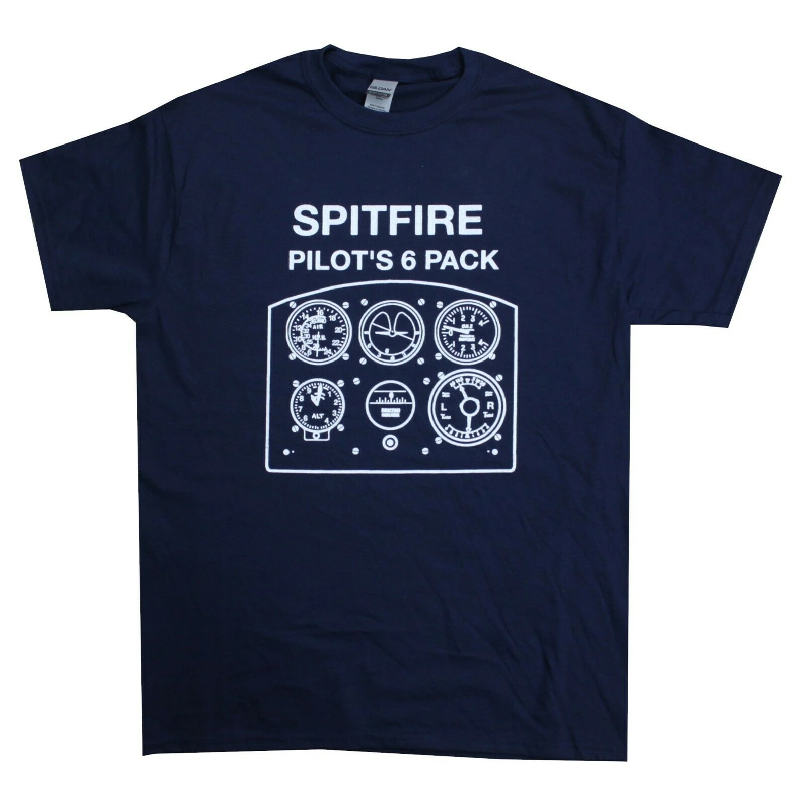 Spitfire Pilot's 6 Pack Dials Exclusive Printed T-Shirt Military Forces Aviation tshirt High Quality Cotton casual tees