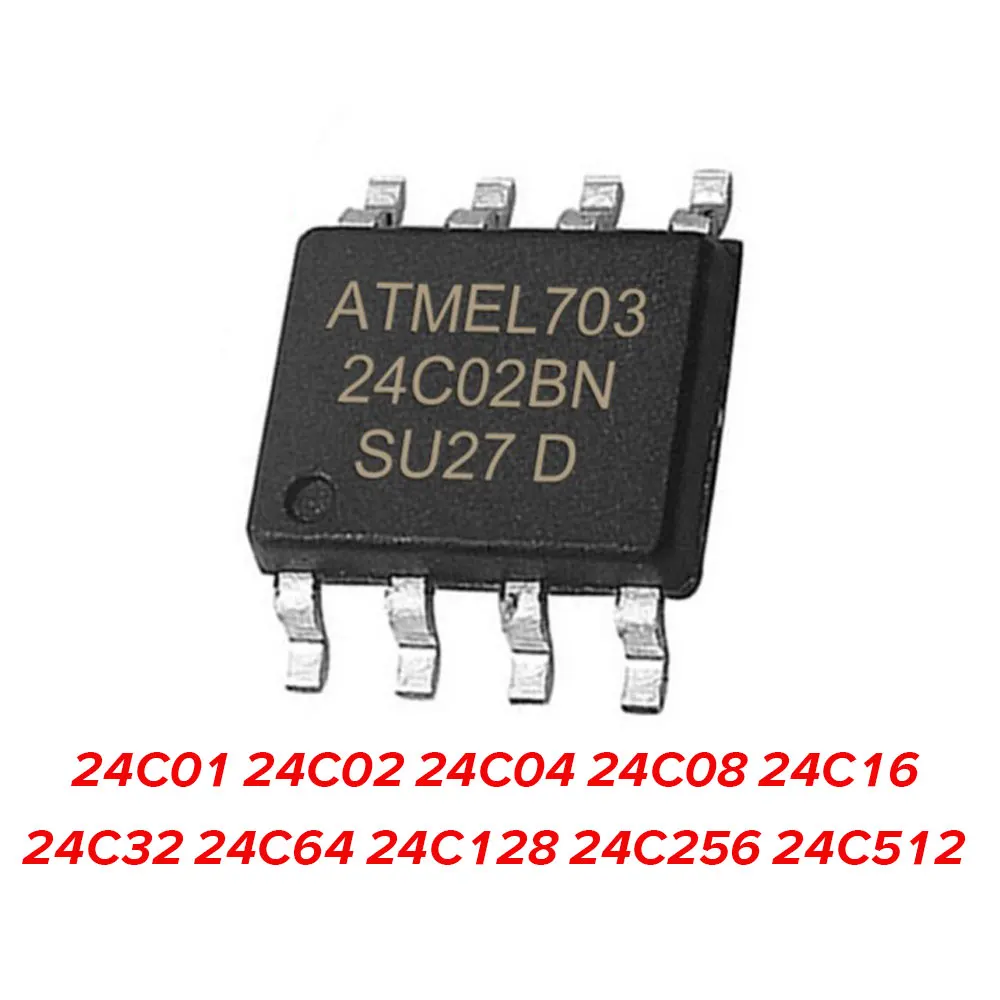 

10PCS 24C01 24C02 24C04 24C08 24C16 24C32 24C64 24C128 24C256 24C512 SOP-8 IC Chip