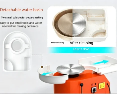 350W 25CM Electric Pottery Wheel Ceramic Machine Tools DIY Students Pottery Wheel for Ceramic Work Ceramics Clay US/EU Plug