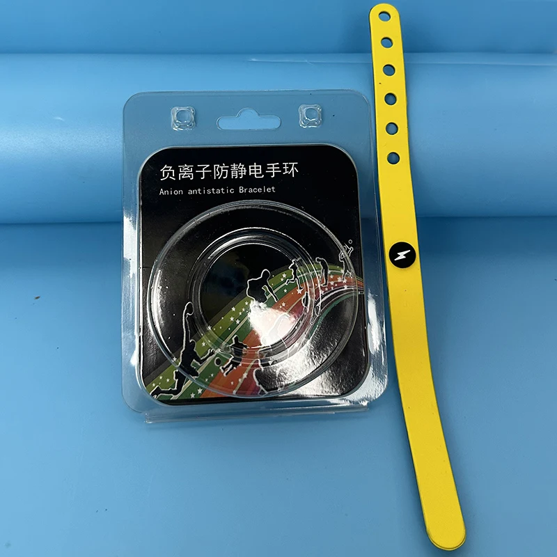Anti-static wrist strap-Couple accessories -Anti-static Negative ion Lightning symbol round silicone wristband /Anti-stat