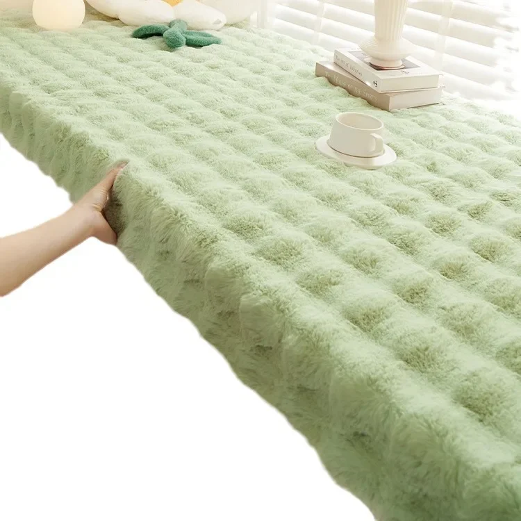 

Winter rabbit velvet bay window mat light luxury high-end sponge plush balcony mat