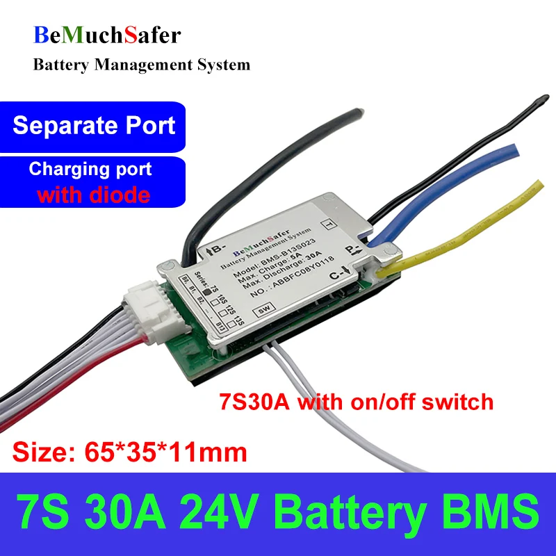 

BeMuchSafer 24 в 7S 30A батарея BMS 7S30A 25,2 в Защитная плата PCM с детектором температуры для DIY батарея для электровелосипеда E-скутера