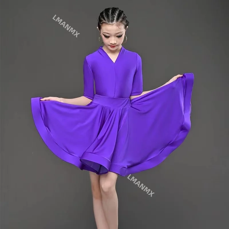 Children Professional Latin Dance Dress for Girls Ballroom Dancing Dresses Rumba Cha Cha Samba Practice Dress Latin Performance