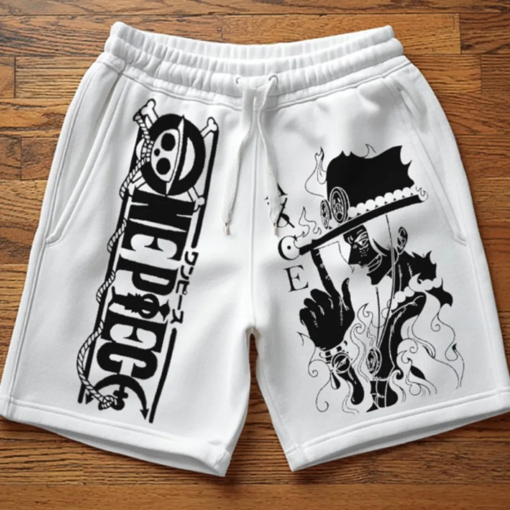 

Hot Selling Summer Fashion New Anime One Piece Luffy Vacation Design 3D Printed T-shirt Outdoor Sports Style Shorts Plus Size