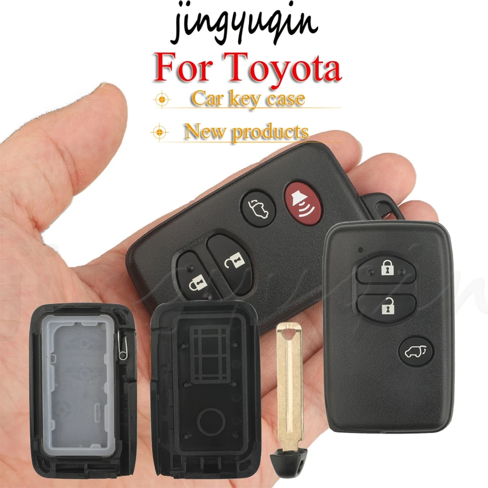Jingyuqin Nuovo prodotto portachiavi modificato per Toyota 3/4 pulsanti (SUV) guscio chiave smart card nero