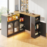 360° rotating bar table (body: 198 x 39.6 x 97 cm), with Changhong glass door and LED lights, wine cabinet