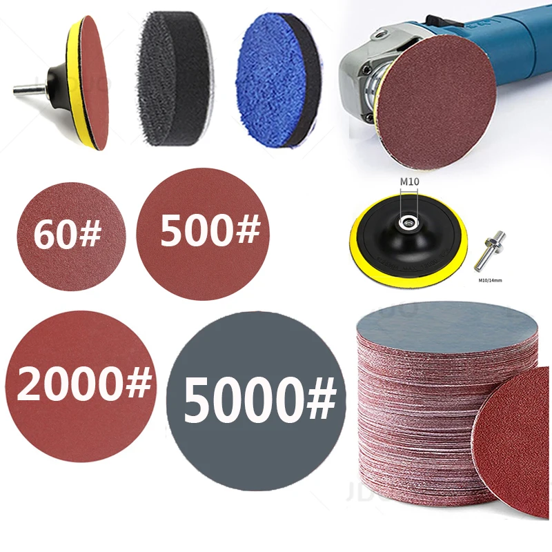 

3/4/5/6 дюймов шлифовальные диски 150/125 мм полировальная подушечка на липучке абразивная самоклеящаяся флокированная шлифовальная наждачная бумага для металла автомобиля