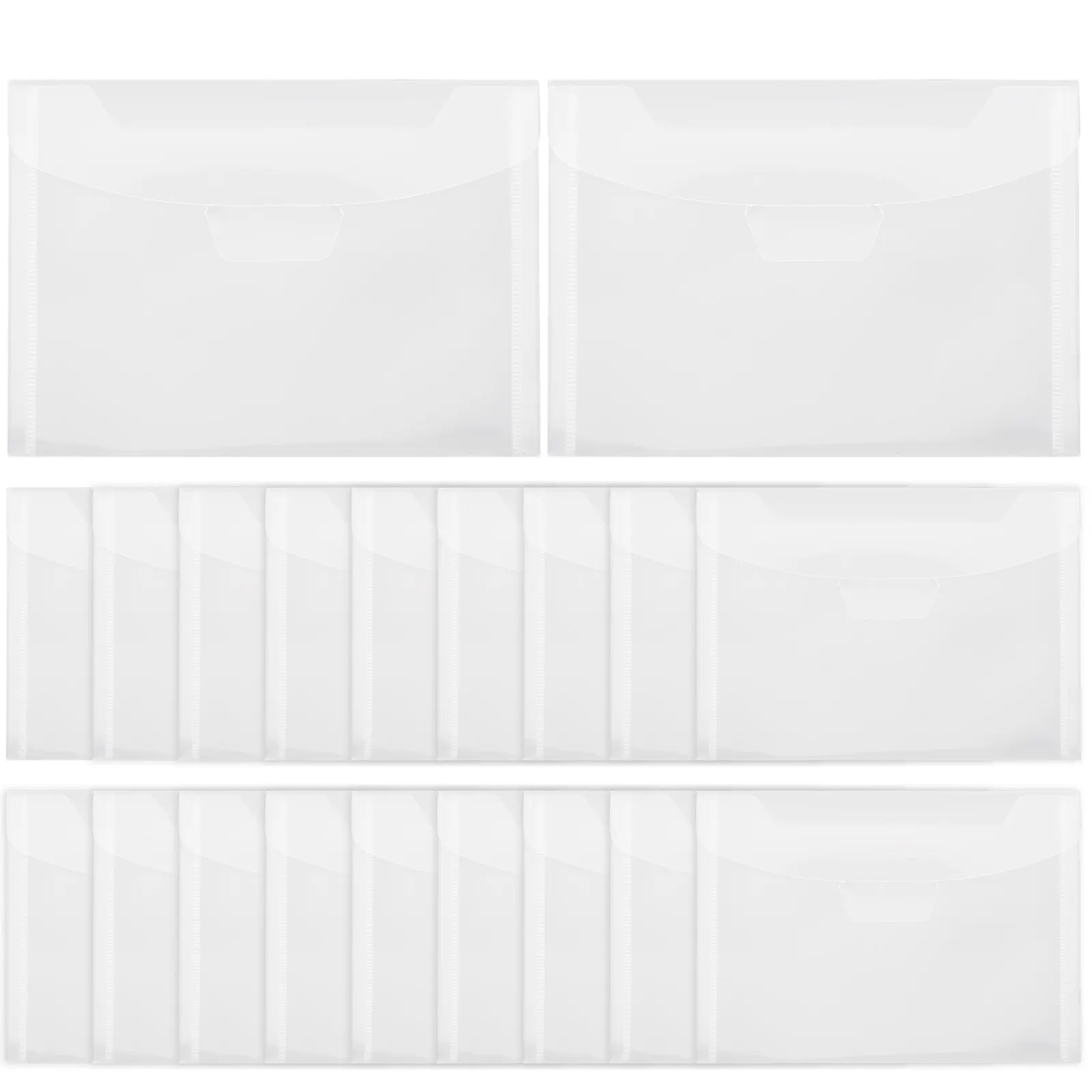 

20 шт. прозрачных папок-органайзеров для документов, вместительные, из прочного полипропилена, прозрачные карманы для файлов для школы, офиса, работы