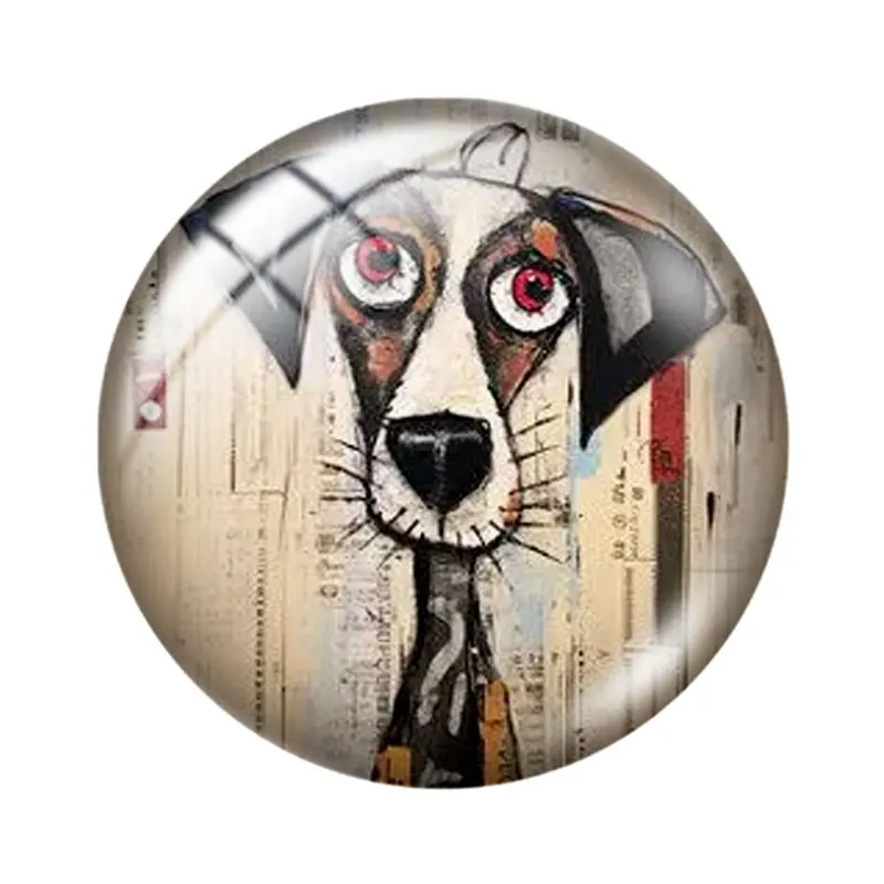 Watercolor Dog  12/18/20/25mm glass cabochon  bracelet pendant rings for jewelry demo earrings back Making findings