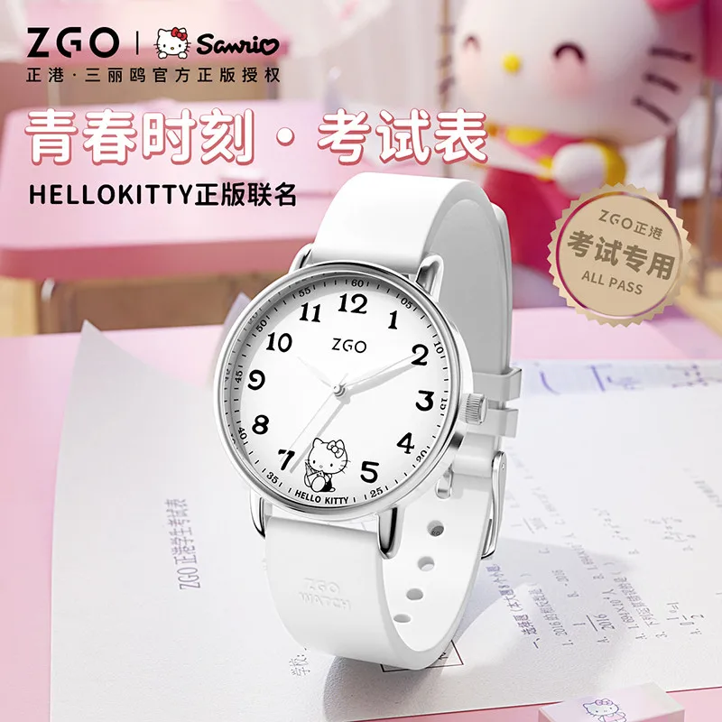 

Женские часы ZGO Sanrio Hello Kitty, часы для студентов во время экзаменов, универсальные водонепроницаемые кварцевые часы 2200.