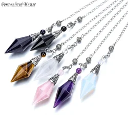 Personalized Master 12 Facet Healing Crystal Dowsing Pendulum for Reiki Wicca Dowsing Balancing Spiritual Gemstone Point Pendant