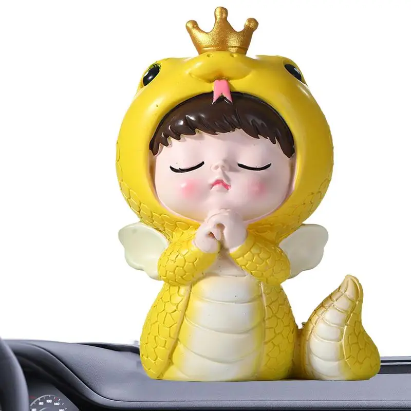 Cartoon Baby Snake Statue Chinese New Year Snake Figurine Cute Snake Sculpture Feng Shui 2025 New Year Collectibles For Bedroom