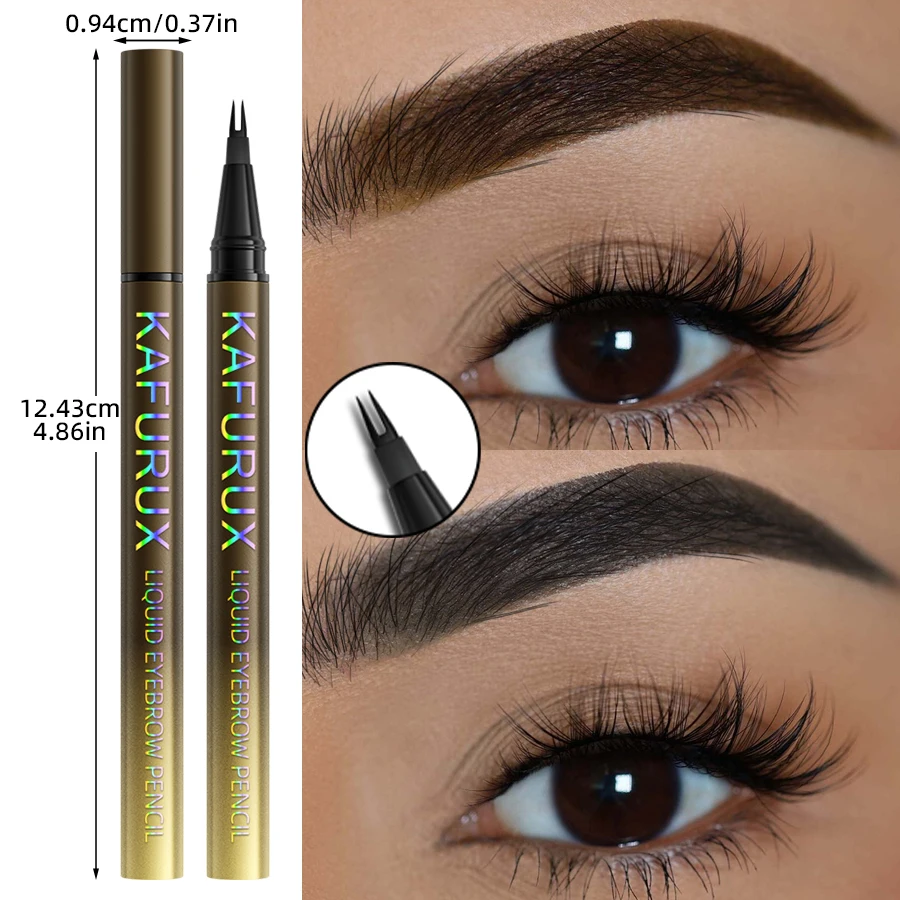 8 色 2 点眉ペンシル防水液体眉毛ペン持続赤茶色韓国メイク高着色化粧品ギフト