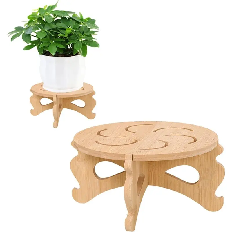 

MOPHE-Indoor Plant Stand 2Pcs, Bamboo& Wood Design, No Screws Needed Stable Outdoor Plant Pot Holder