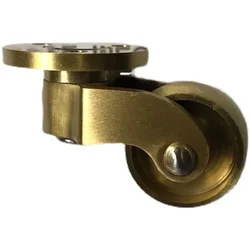4PCS/Lot Brass Casters Wheels, 25mm Heavy Duty Plate Casters, No Noise Swivel Casters Floor Protector for Furniture Sofa Bed
